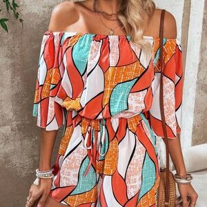 Colorful Off-Shoulder Jumpsuit